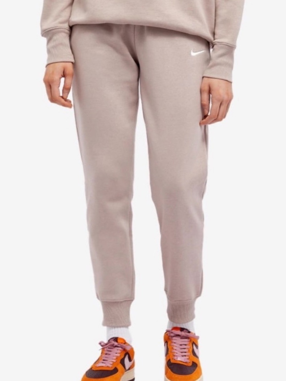 Nike Phoenix Fleece High-Waisted Wide-Leg Sweatpants Dusty Pink Mauve XS